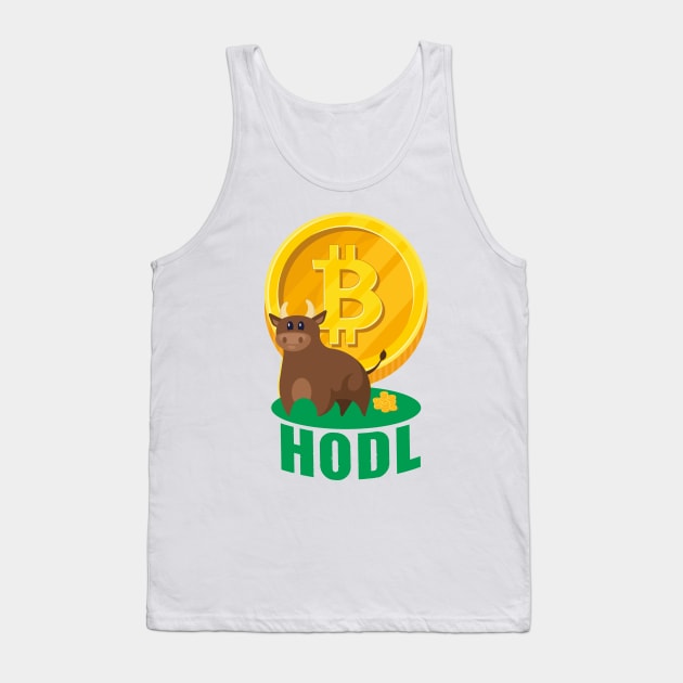 Bitcoin Bull named HODL Tank Top by FunawayHit